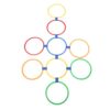 Diydeg Hopscotch Rings Game for Kids, Physical Development Toy with Colorful Activity Rings Balance Training Features, Playground Toys for Backyard School Playground Exercise (Medium 28cm)