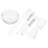 DIYEAH 5 in 1 Face Mask Tool Set Tongue-shaped Soft Bristle Brush with Glass Mixing Bowl, Aluminum Tube Silicone Brush Applicator, and Dual-use Measuring Scoop for Professional Skincare