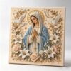 DIY Jesus Pearl Art Kit,3D Pearl-Style Christian Artwork, Faith-Inspired Canvas Craft for Prayer Corners, Meaningful Gift for Confirmation, Easter, Christmas (Mary)