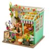 DIY Miniature Flower House Book Nook Kit with LED Light