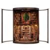 DIY Miniature House Kit, Book Nook Kit, 3D Wooden Puzzles Bookshelf Craft Kits, Dollhouse Kit with LED Light, Mini Building Kit for Adults Teen to Build