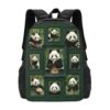 Diyodk Bamboo Panda Backpack,3d Print Laptop Backpack Lightweight Casual Daypack Bookbag Multi-Function Travel Backpack 16.5 In