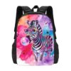 Diyodk Bubblegum Zebra Backpack,3d Print Laptop Backpack Lightweight Casual Daypack Bookbag Multi-Function Travel Backpack 16.5 In