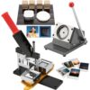 DIY Photo Magnet Maker Machine, 2x2 Inch Custom Refrigerator Badge Press Kit with Paper Cutter, 100 Sets Materials for Crafting Personalized Magnets