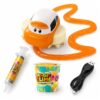 DIY Slime Track Car Set, Rechargeable Mini Track Car with Slime Syringe and Magic Slime Cup, Creative Slime Activity Kit, Tabletop Slime Track Set for Indoor Play