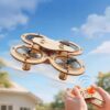 DIY Wooden Drone Building Kit, Wooden Crafts DIY Brain Teaser Puzzle, Wooden Building Blocks Flying Toys Assembled Kit, Remote Control 3D Building Blocks Quadcopter