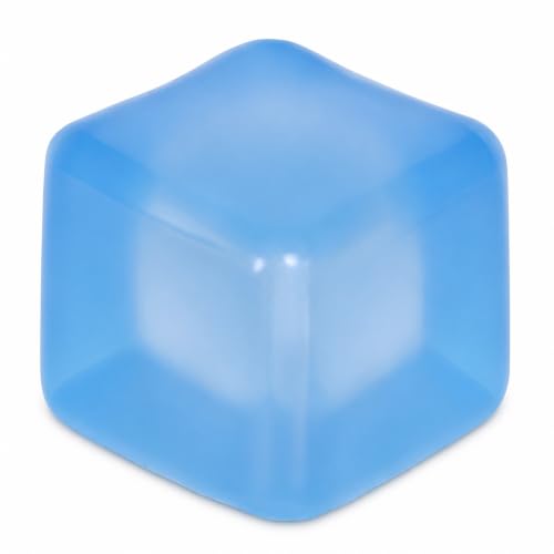 Djyxoglyn Adult-Size 2.76inch/7cm Stress Cube – Larger Than Mini Squishy Cubes, Slow-Rise Sensory Fidget for Stress Relief, Focus & Light Hand Exercise – Safe for Ages 3+ (Blue)