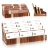 DLUGOPIS 4 Tier Acacia Wood Business Card Holder Desktop Display Stand Multiple Wood Business Card Organizer Rack Gift Card Pamphlet Display for Exhibition Home Office