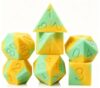 DNDND Pineapple Scented Silicone Dice Set, 7PCS Soft Rubber D&D Dice with Clear Display Case, Tropical Fragrance Polyhedral RPG Dice for Dungeons and Dragons Tabletop Games