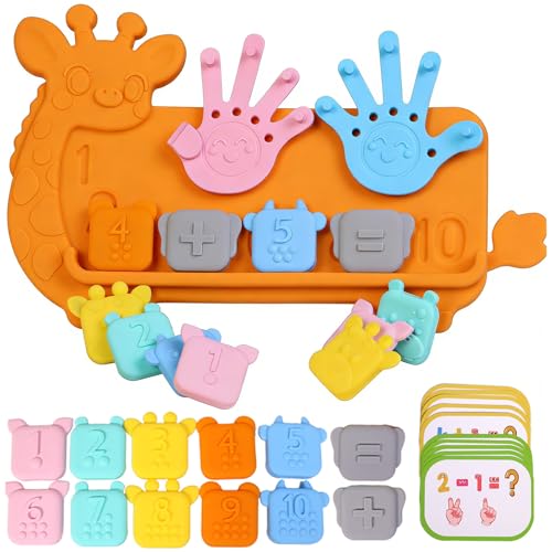 DOCEPERT Preschool Learning Toys,Upgraded Silicone Montessori Educational Math Manipulatives Toys for Toddlers 3-5,Number Counting Blocks Playtime Toys for 3-5 Year Boys Girls Birthday Gifts