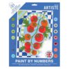 Docrafts Ariste Large Paint by Numbers, Tomatoes, Summer Craft, 395x295mm Board 14 Acrylic Colour Paint 3 Size Brush Set, Adults Craft, Hobbies Craft, Number Coded Design, Personalised Art