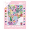 DOCRAFTS Artiste Large Paint by Numbers, Abstract Floral, Summer Craft, 395x295mm Board 14 Acrylic Colour Paint 3 Size Brush Set, Adults Craft, Hobbies Craft, Number Coded Design, Personalised Art