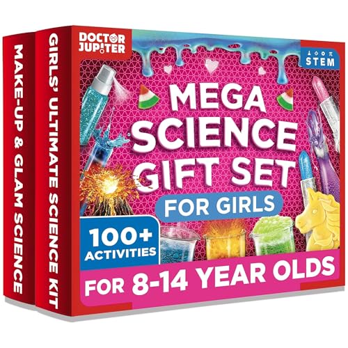 Doctor Jupiter Mega Science Gift Set | Set of ‘Girls’ Ultimate Science Kit’, ‘Glam Science Kit’ for Ages 8+ | Birthday Gift Ideas, STEM Learning & Educational Toys for 8-10-12-14 Year Olds