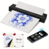 DODOXCX Tattoo Stencil Printer Machine,2026 Upgraded Portable Thermal Wireless Bluetooth Printer for Tattoo Artists&Beginners（with 3Pcs Tattoo Transfer Paper and 8 Folded Thermal Paper）