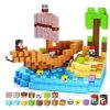 DOFASNCN Magnetic Building Blocks Magnetic Building Tiles Toys for Boys Girls Age 3+，Creative Plastic Magnet Square Gift for Kids New Pirate Ship 100PCS