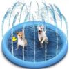 Dog Sprinkler,Upgraded Thickened Dog Sprinkler Splash Pad,Non-Slip Tear-Proof Outdoor Water Play Pool for Dogs & Kids,Outdoor Summer Water Play Toy for Backyard & Garden Party (39in,67in)