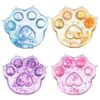 DOITOOL 4pcs Cat Paw Squishy Toys, Glitter Squeeze Fidget Toy Set