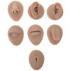 DOITOOL 7pcs Realistic Silicone Tattoo Practice Body Parts Kit with Ear, Nose, Lip, Eye, Tongue, and Belly Button for Precise Tattoo and Piercing Training, for Artists and Students