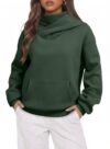 Dokotoo Sweatshirt for Women Long Sleeve Casual Hoodies, Green, Large