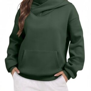 Dokotoo Sweatshirt for Women Long Sleeve Casual Hoodies, Green, Large