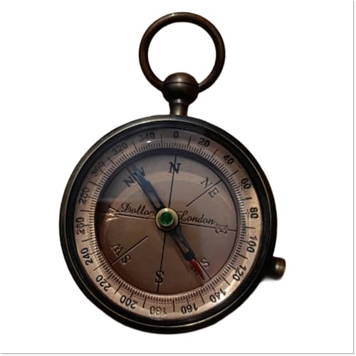 Dollond London Brass Compass with Wooden Box - Graduation Gifts, Pirate Accessories & Baptism Gift for Boys, Steampunk Travel Decor Compasses for Missionary, Inspirational and Sentimental Compass