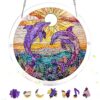 Dolphin Acrylic Jigsaw Puzzle Suncatcher, 8.9 in Decor Puzzle