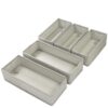 Dolsolux Drawer Organizer, 5-Piece Rigid Fabric Bins for Kitchen