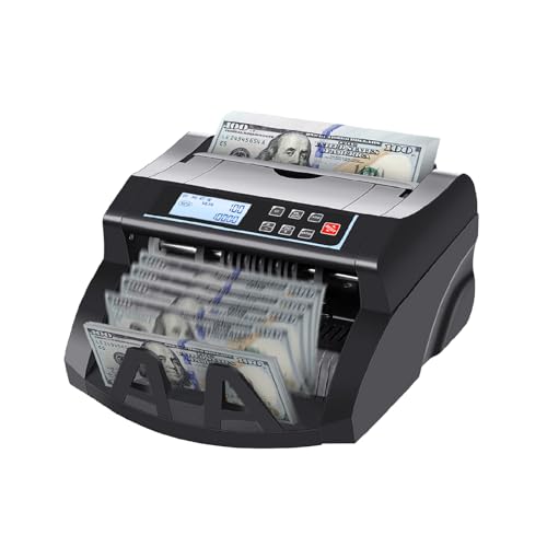 DOMENS Money Counter Machine Count Value for US Dollar only,UV/MG/MT/IR/DD Detection Bill Counter,Add+Batch/Add+Value Modes Money Counting Machine, Cash Counter with LCD Display