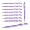 DONI Personalized Engraved Stylus Metal Ballpoint Pens Bulk, Custom Text Laser Engraving Retractable Black Ink Pens, Customized Gift for Business Wedding Party School Company Daily Supplies(Purple)