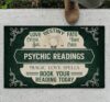 Door Mat Tarot Psychic Readings Green Welcome Non-Slip Mats Funny Doormat Decor for Bathroom Kitchen Front Porch Rugs Home Entrance 18x30 Inch
