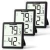 DOQAUS 3 Pack Digital Hygrometer Indoor Thermometer, Digital Temperature and Humidity Monitor with Large 3.4" LCD Display, Humidity Meter for House, Baby Room, Office, Greenhouse, Cellar