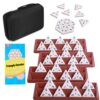 Doreimi Melamine Premium Travel Triangle Domino Game Set with 4 Holders, Includes 56 Triangular Domino Tiles and Brass Spinner, Classic Family Strategy Board Game for Kids and Adults