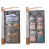 Double-sided Hanging Closet Organizer, Non-woven Fabric Wall Mount Storage Pocket, Dual Side Mesh Pouch for Underwear Socks Bra Small Garment Organization