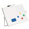 Double-Sided White Board with Stand,16" X 12"Magnetic Dry Erase Board with 360° Rotating Stand,Small Desktop Easel for Home Office School