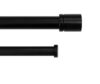 Double Curtain Rod Set, Matte Black, with Brackets and Hardware