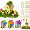 DoubleFill 3 Sets Wooden Fairy House Craft Kit for Kids - Classroom DIY Fairy Garden with Paints & Decorations - School Arts Crafts & Birthday Gift for Activity Party Decor (Classic Style)