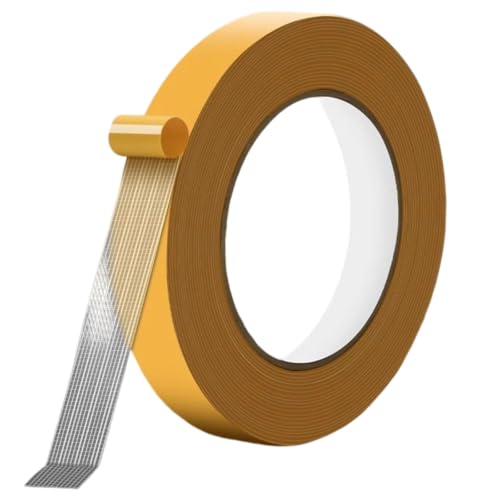 Double Sided Heavy Duty Tape, 0.4"-0.8"×6.5 FT Adhesive Clear Fabric Strong Stick Mesh Tape for Making DIY Crafts Paste Photo, Multifunctional Fixed Two Sided Tape for Rug Fixed Floor (0.8"×6.5 FT)