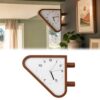 Double Sided Wall Clock Triangle Mid Century Side Mount，Seiko Marine Style