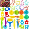Dough Tool Set, 28 Pcs Dough Tools Sets for Kids Ages 4-8, Dough Accessories Includes Cutters Roller, Rolling Pins, Safety Scissors, Plastic Knife, Animal Shapes Cutters