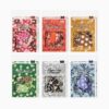 Doukado 300 Pcs Fabric Texture Washi Stickers, 6 Packs Vintage Scrap Decals