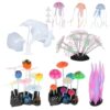 DouWen MO Silicone Aquarium Coral Decor Kit with Suction Cups, 8-Piece Non-Toxic Fish Tank Decoration Set in Vivid Colors