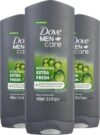 Dove 3 Pack Men+Care Extra Fresh Body & Face Wash, 13.5 oz, Sulfate Free
