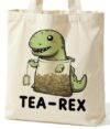 Dovridge Dinosaur Gifts Tote Bag for Dinosaur Lover, Tea Tote Bag