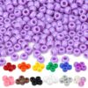 Dowsabel Purple Pony Beads Bulk 1000 Pcs 6x9mm, Large Hole Kandi Hair Beads for Braids Bracelets, DIY Friendship Bracelets Necklaces Jewelry Making Crafts and Gifts