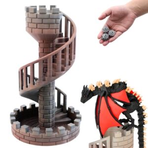 Dpcirk Wyvern Castle Dice Tower (with 5 polyhedral dice and a Dragon)