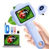 DPduct Microscope for Kids, Kids Microscope with Sample Slide, Educational Science Kit Toys for Birthday Gifts Toys for 3+ Year Old Girls, 32GB SD Card Include (Blue)