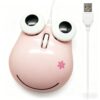 Dpisuuk Wired Mouse with Adorable Animal Design Quiet USB Plug & Play, Creative Gift Mouse for Family and Friends Girls (Pink)