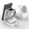 Dpofirs 3 in 1 Wireless Charger Stand, Foldable Fast Charging Station for 17 16 15 14 13 12 Series, S11/10/9/8/7/6/5/4/3/2/ SE/Ultra/Ultra 2/ (White)