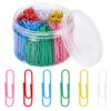 Dqwtb 480Pcs Colorful Paper Clips 33mm Medium Coated Paper Clips 6 Colors Paperclips with Storage Box for Office School Home Document Organizing