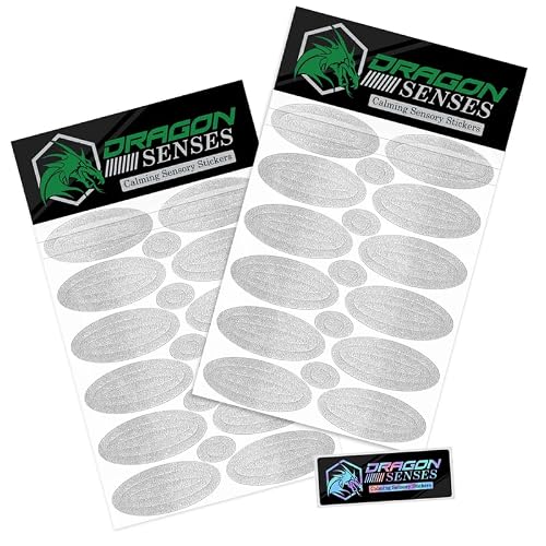 Dragon Grips Calm Strips for Anxiety Sensory Stickers (Clear, Pack of 2) - 46 Textured Stickers, Fidget-Friendly Sensory Strips for Calming & Soothing, Ideal for Special Needs, Made in USA